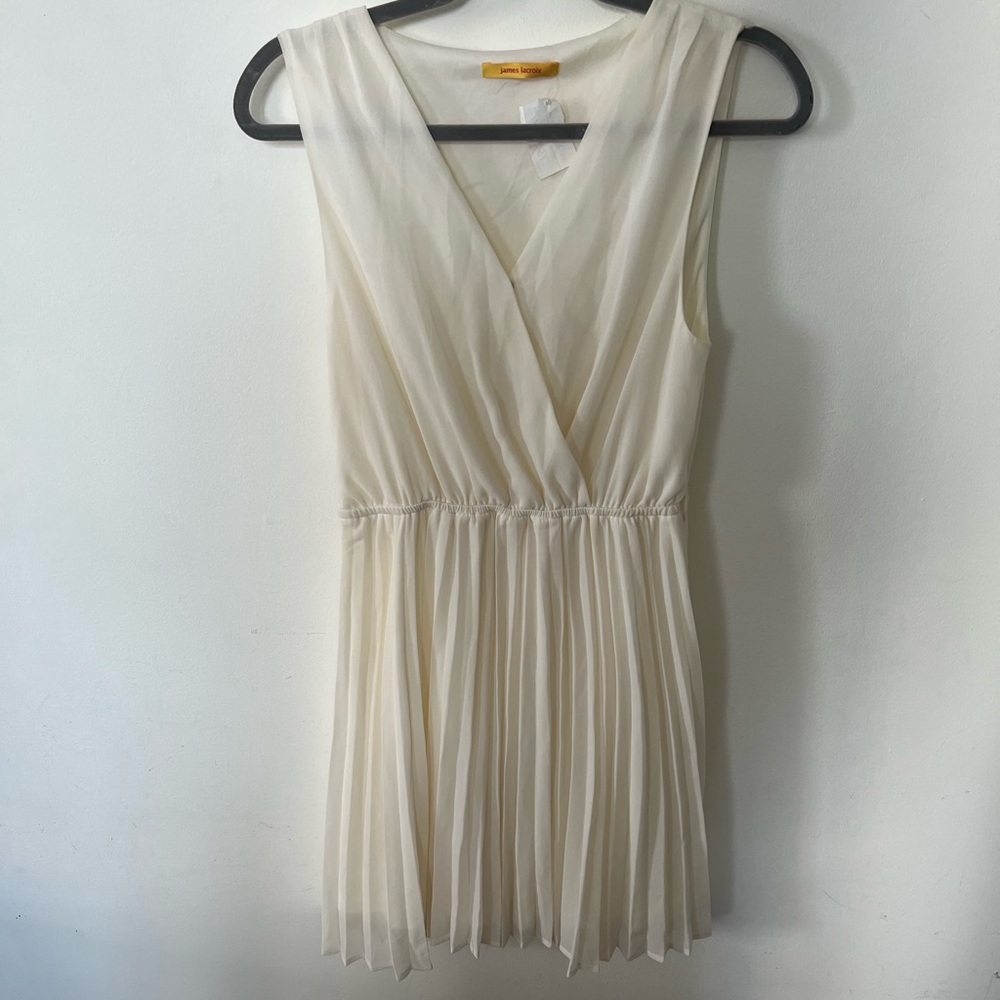 Little White Dress NWT - Cream Chiffon Pleated